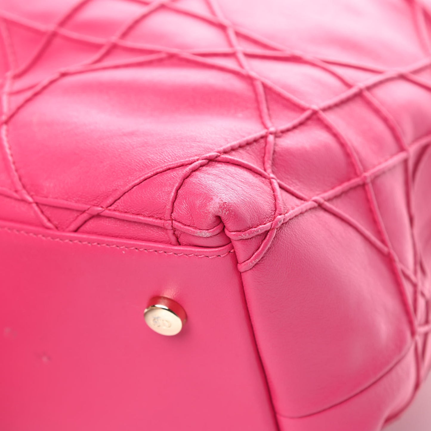 Lambskin Cannage Medium Granville Tote Fuchsia