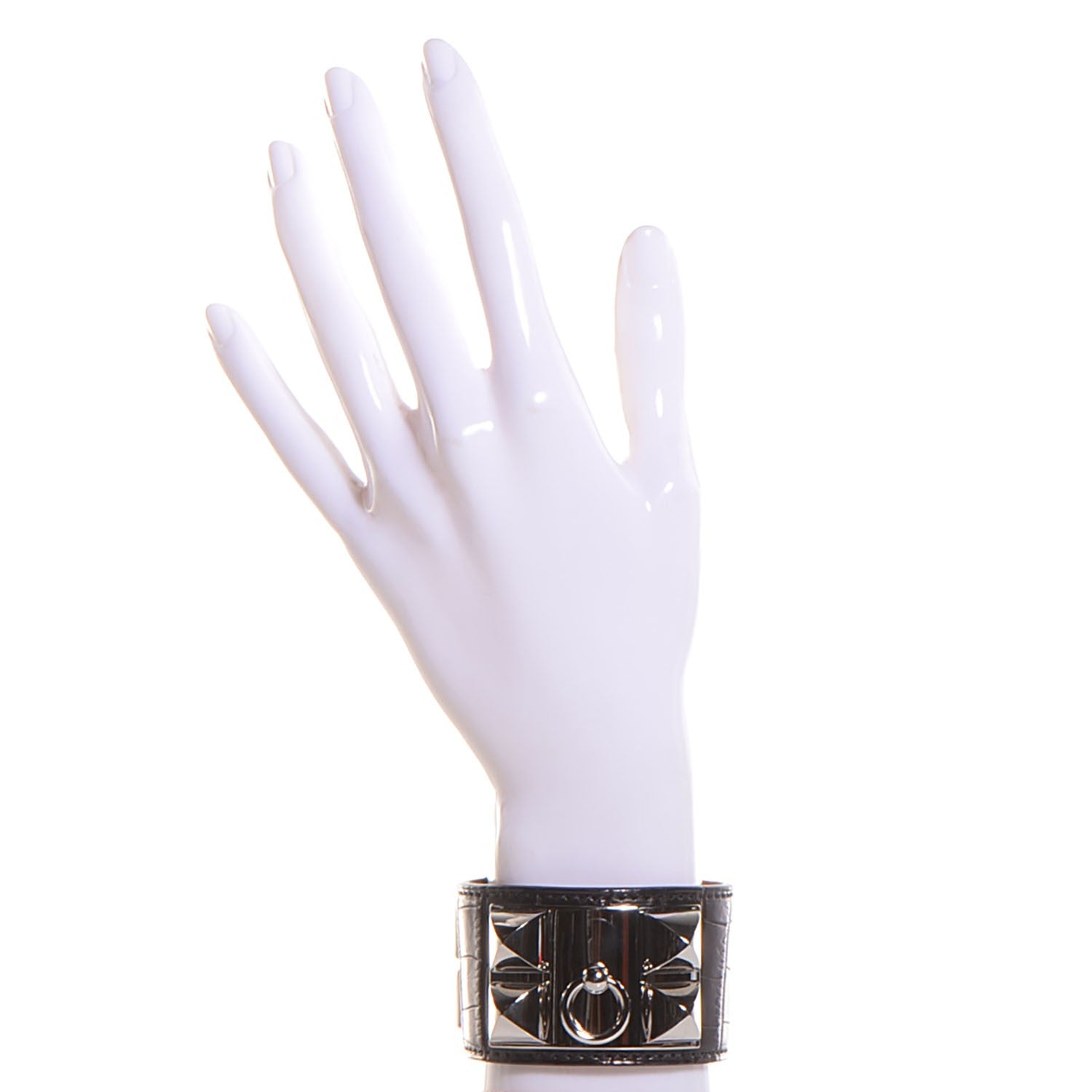 Hermes Matte Alligator Collier de Chien CDC Bracelet Black Small 2 of 7
