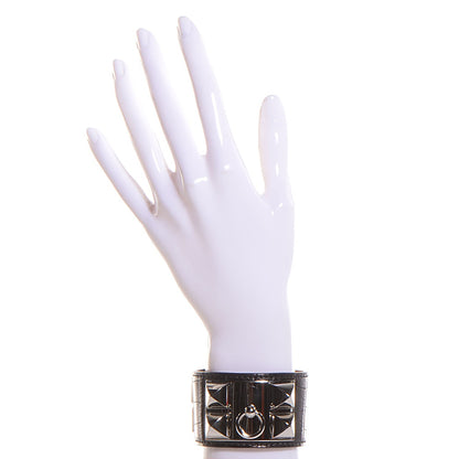 Hermes Matte Alligator Collier de Chien CDC Bracelet Black Small 2 of 7
