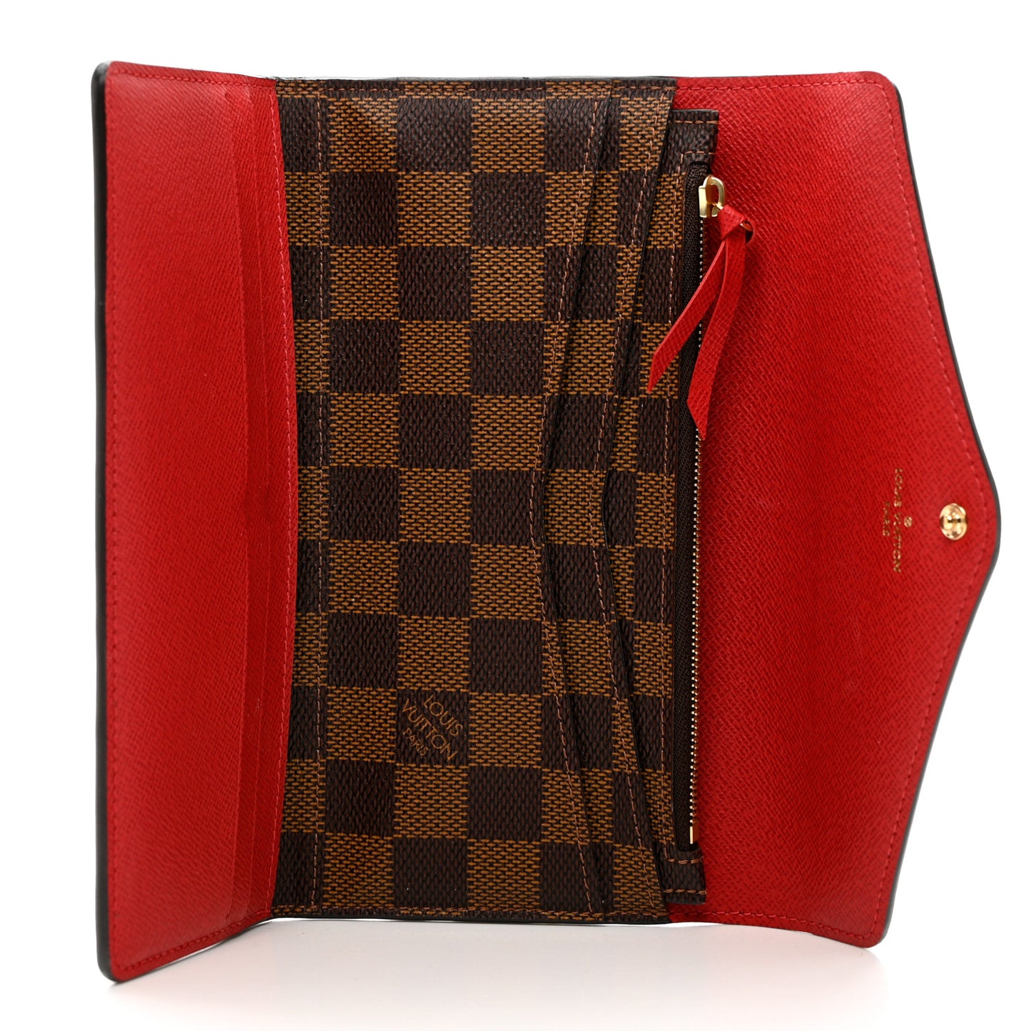 Damier Ebene Josephine Wallet Red