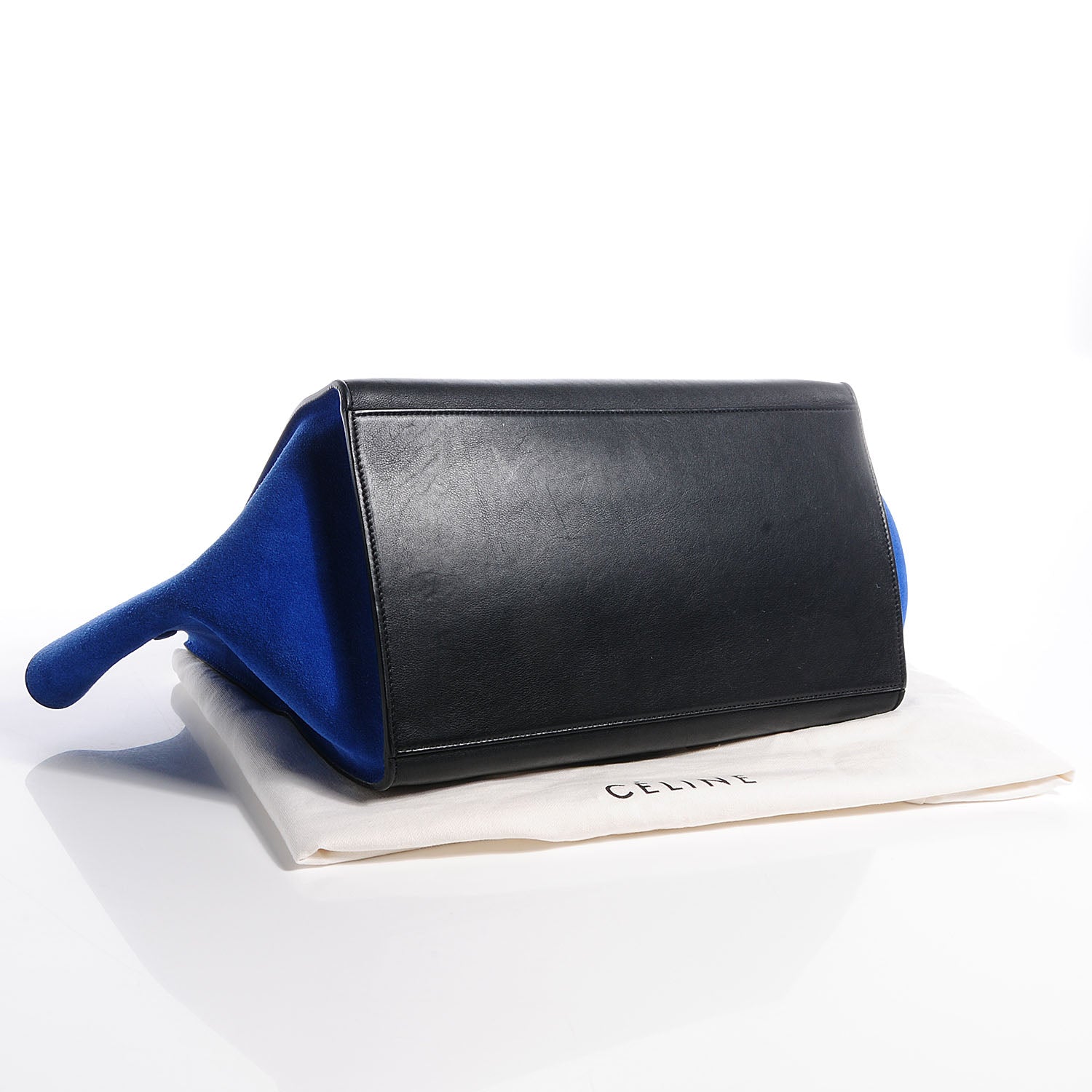Celine Calfskin and Suede Large Trapeze Tri-Color Cobalt 4 of 7