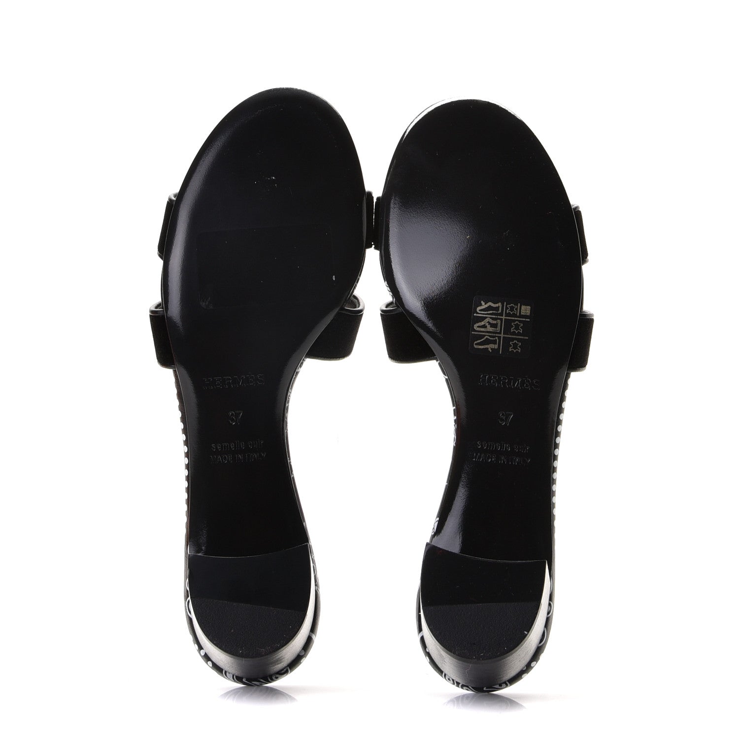 Hermes Velvet Oasis Sandals 37 Black 7 of 10