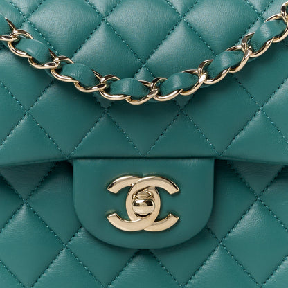 Chanel Lambskin Quilted Small Double Flap Green 9 of 11