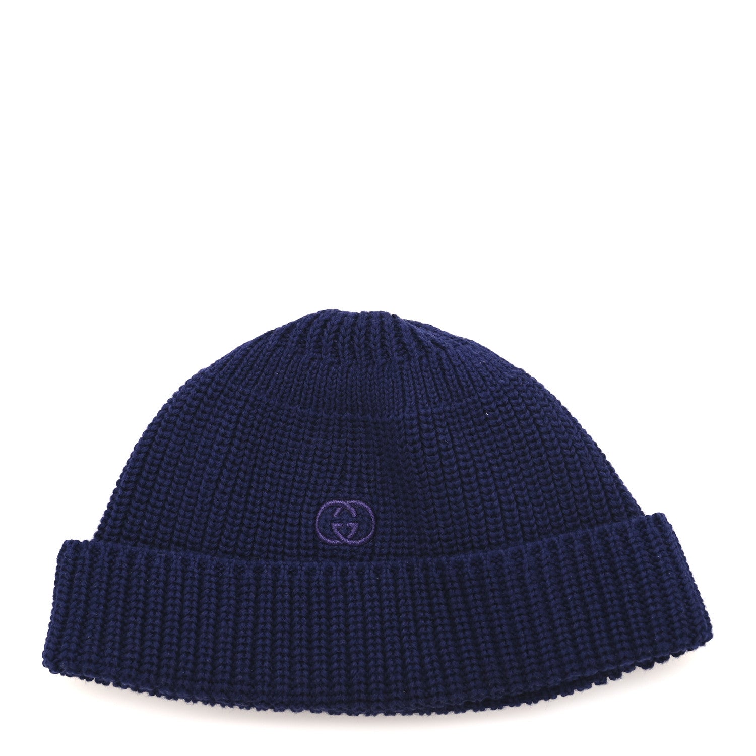 Gucci Wool Cashmere Knit Interlocking G Beanie Hat S Blue 1 of 5