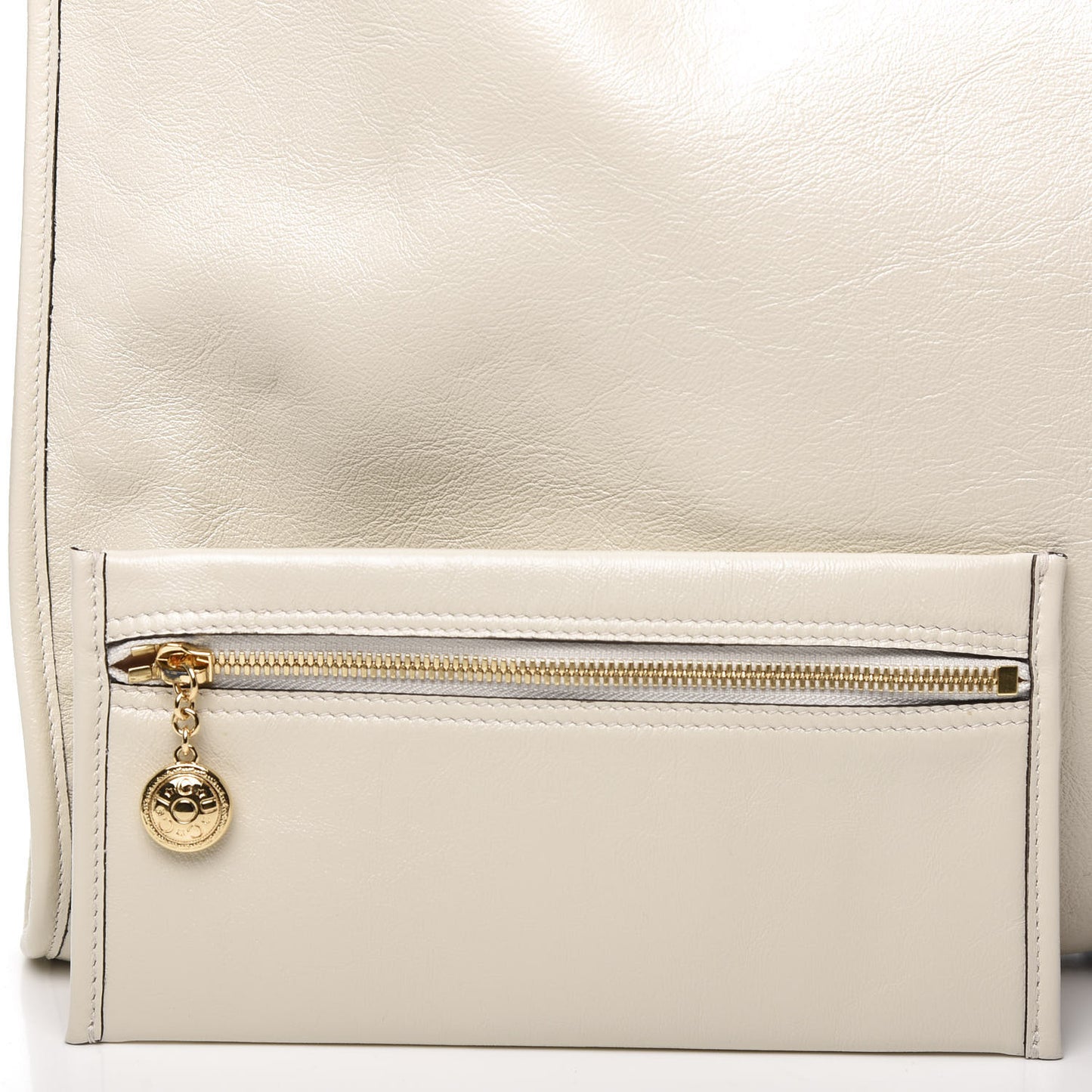 Calfskin Maxi Rajah Chain Tote White