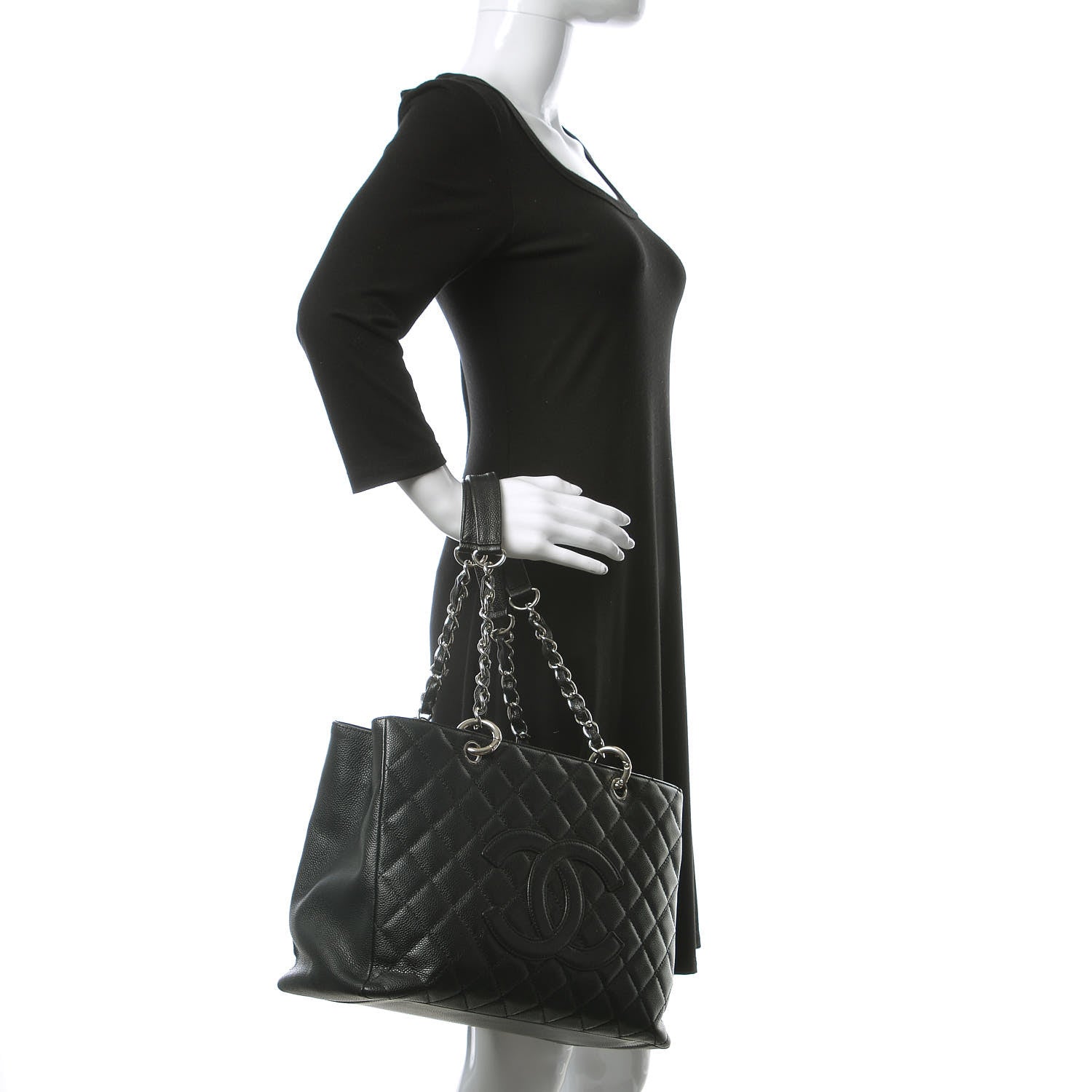 Chanel Caviar Quilted Grand Shopping Tote GST Black 2 of 13