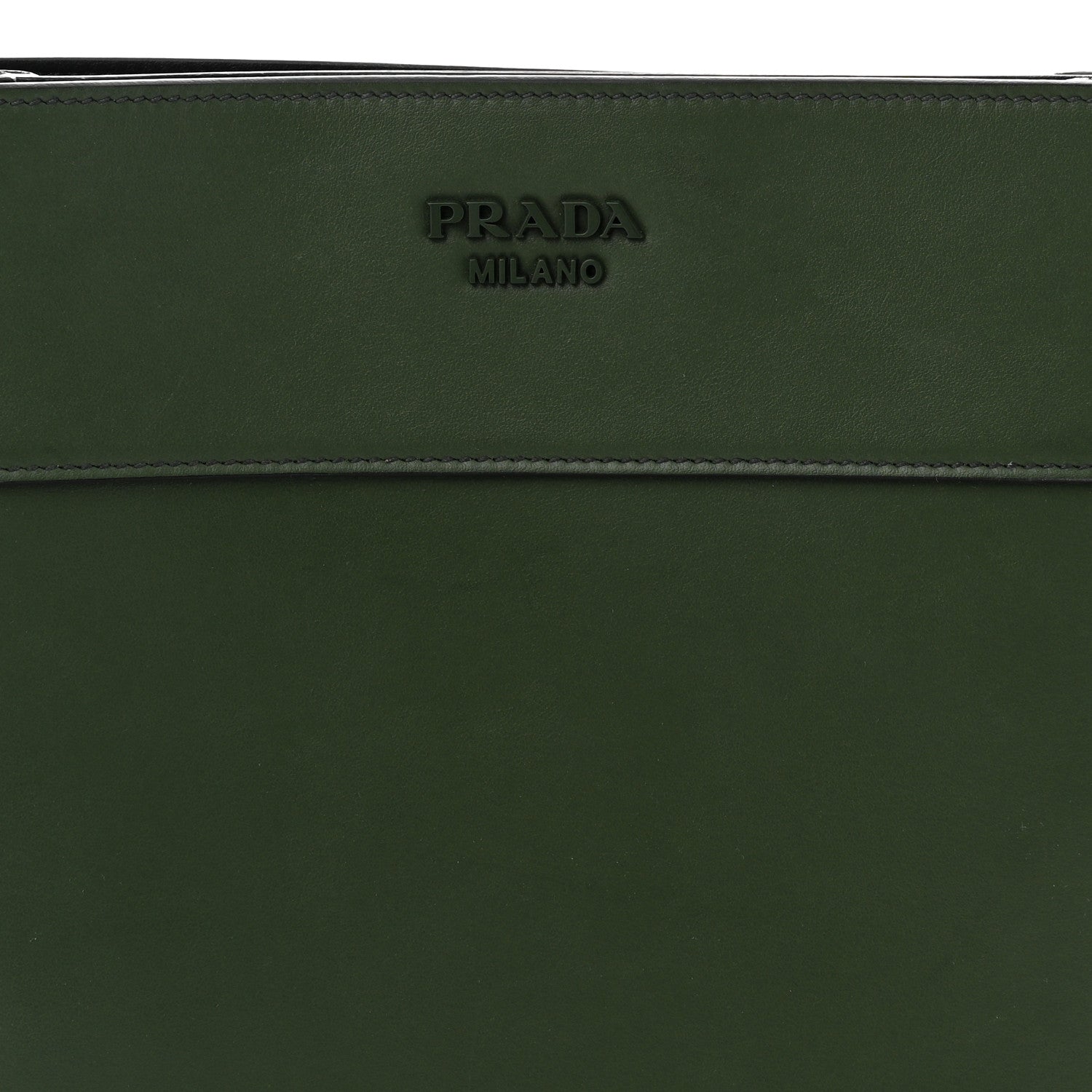 Prada City Calfskin Margit Bag Green Black 9 of 11