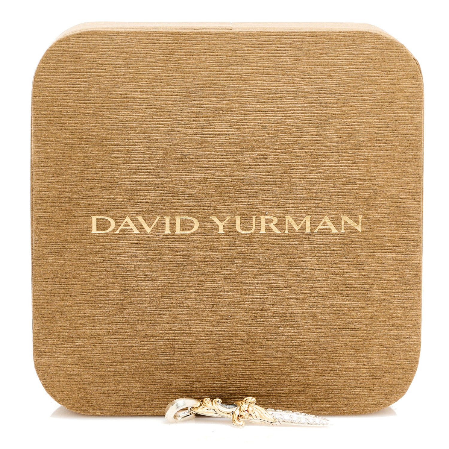 David Yurman Sterling Silver 18K Yellow Gold Diamond Waves Dagger Amulet Pendant 5 of 5
