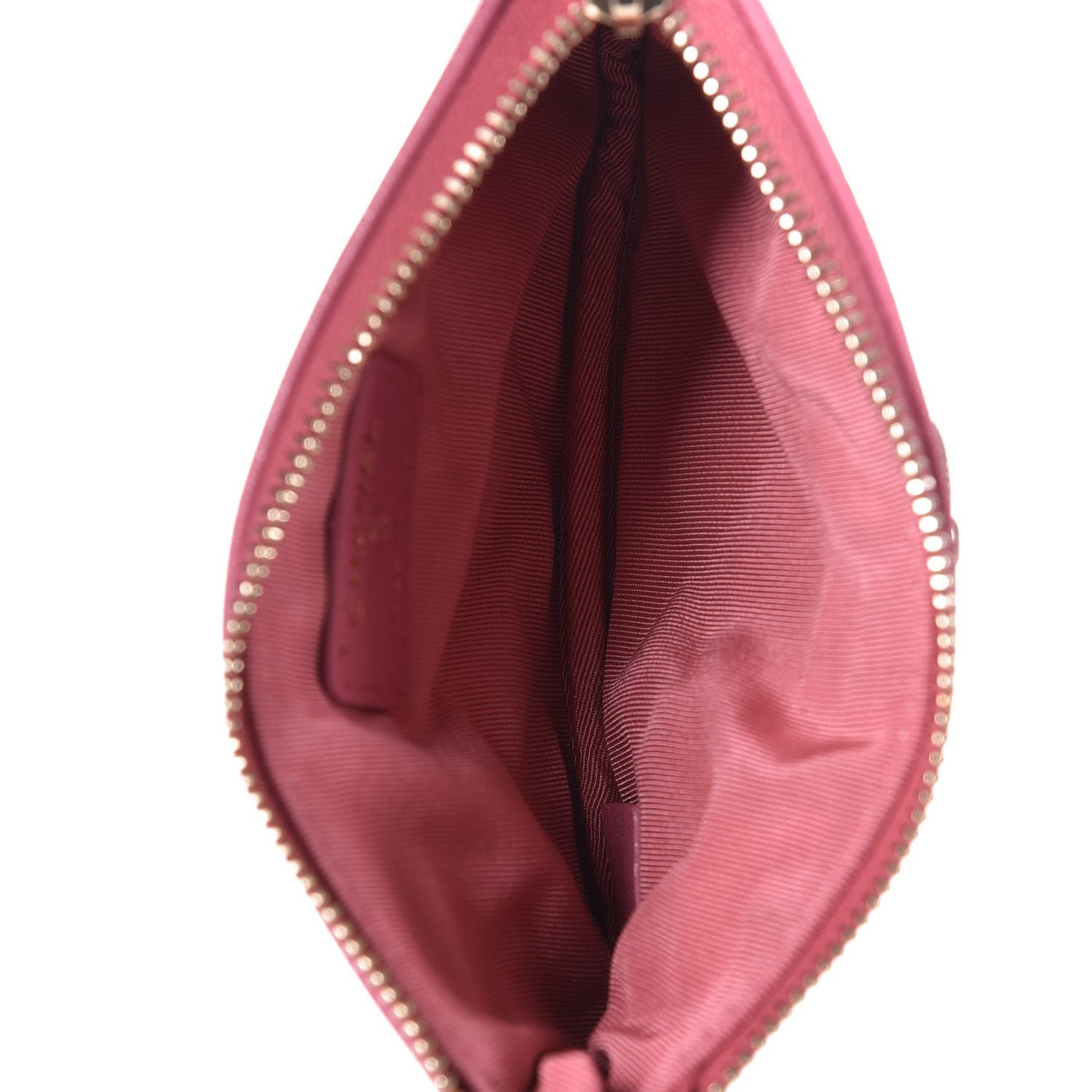 Sheepskin Quilted Small Vintage Mademoiselle Cosmetic Case Dark Pink