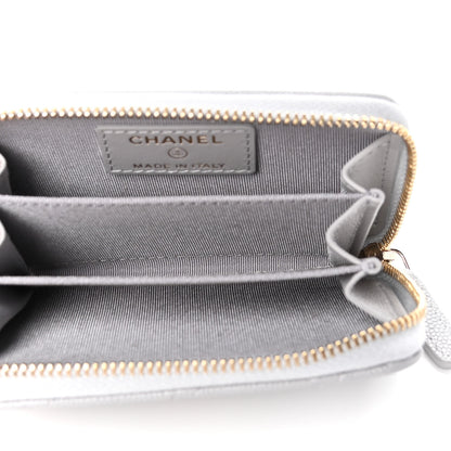 Chanel Caviar Quilted Zip Coin Purse Grey 4 of 5