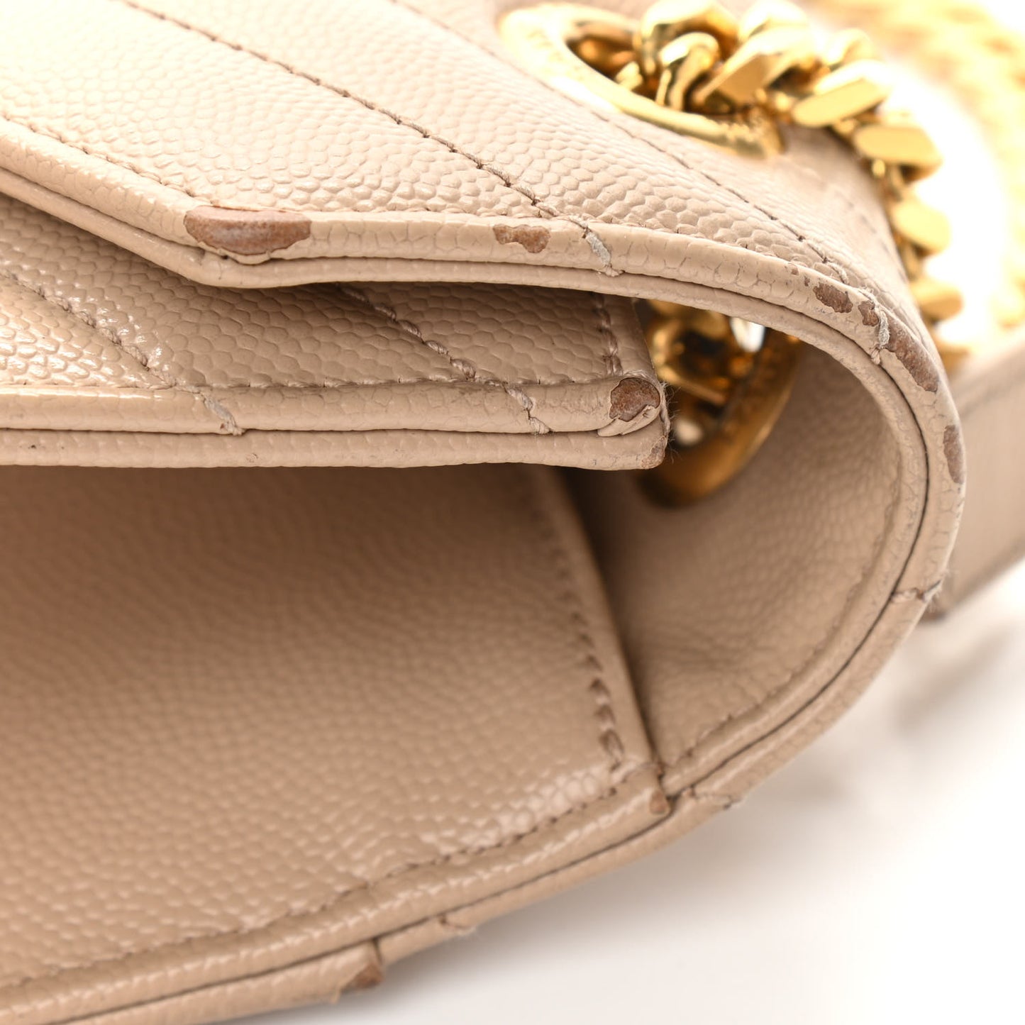 Grain De Poudre Matelasse Chevron Large Monogram Satchel Dark Beige