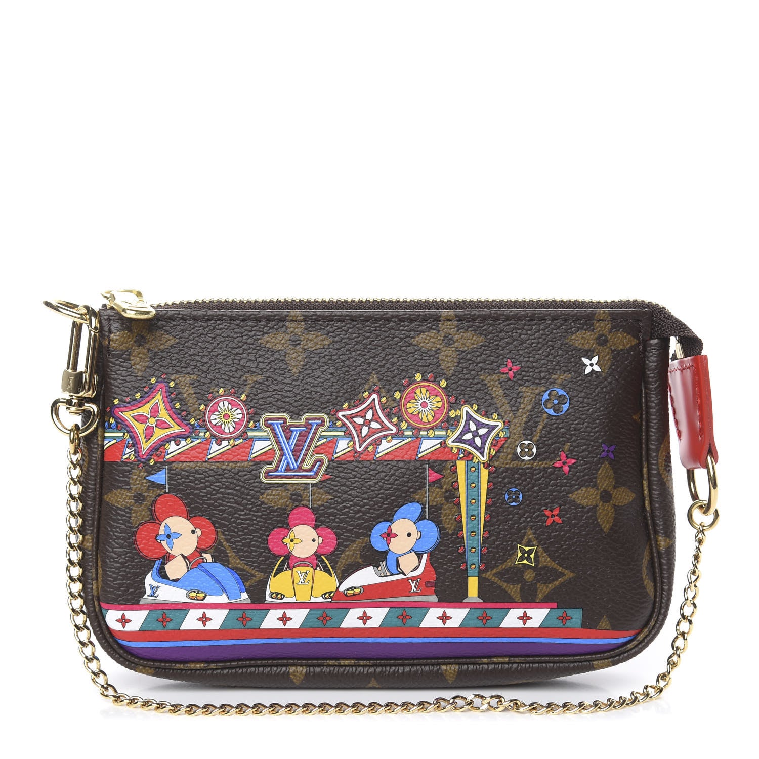 Louis Vuitton Monogram 2020 Christmas Animation Bumper Cars Mini Pochette Accessories Coquelicot 1 of 7