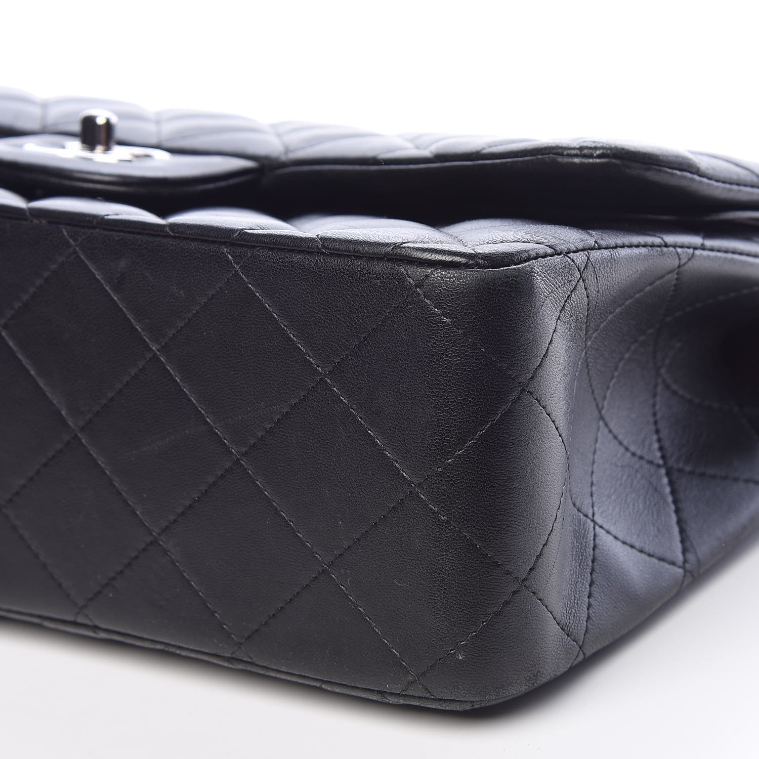 Chanel Lambskin Quilted Jumbo Double Flap Black 7 of 13
