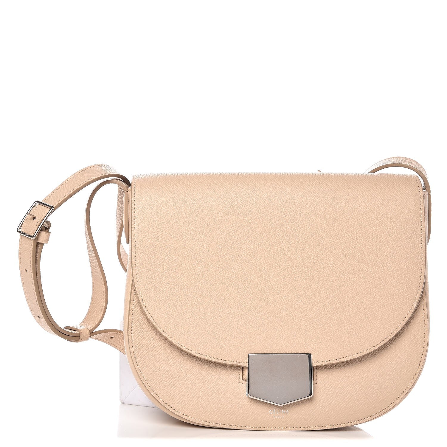 Celine Grained Calfskin Compact Trotteur Ballerina 1 of 8