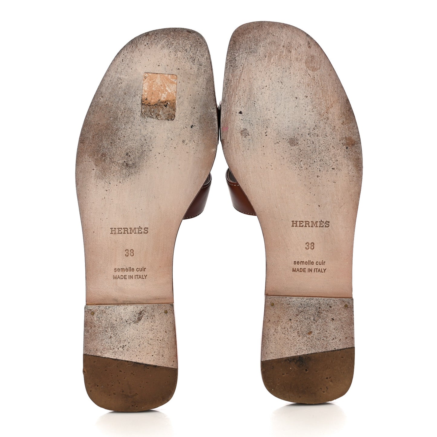 Box Calfskin Oran Sandals 38 Gold