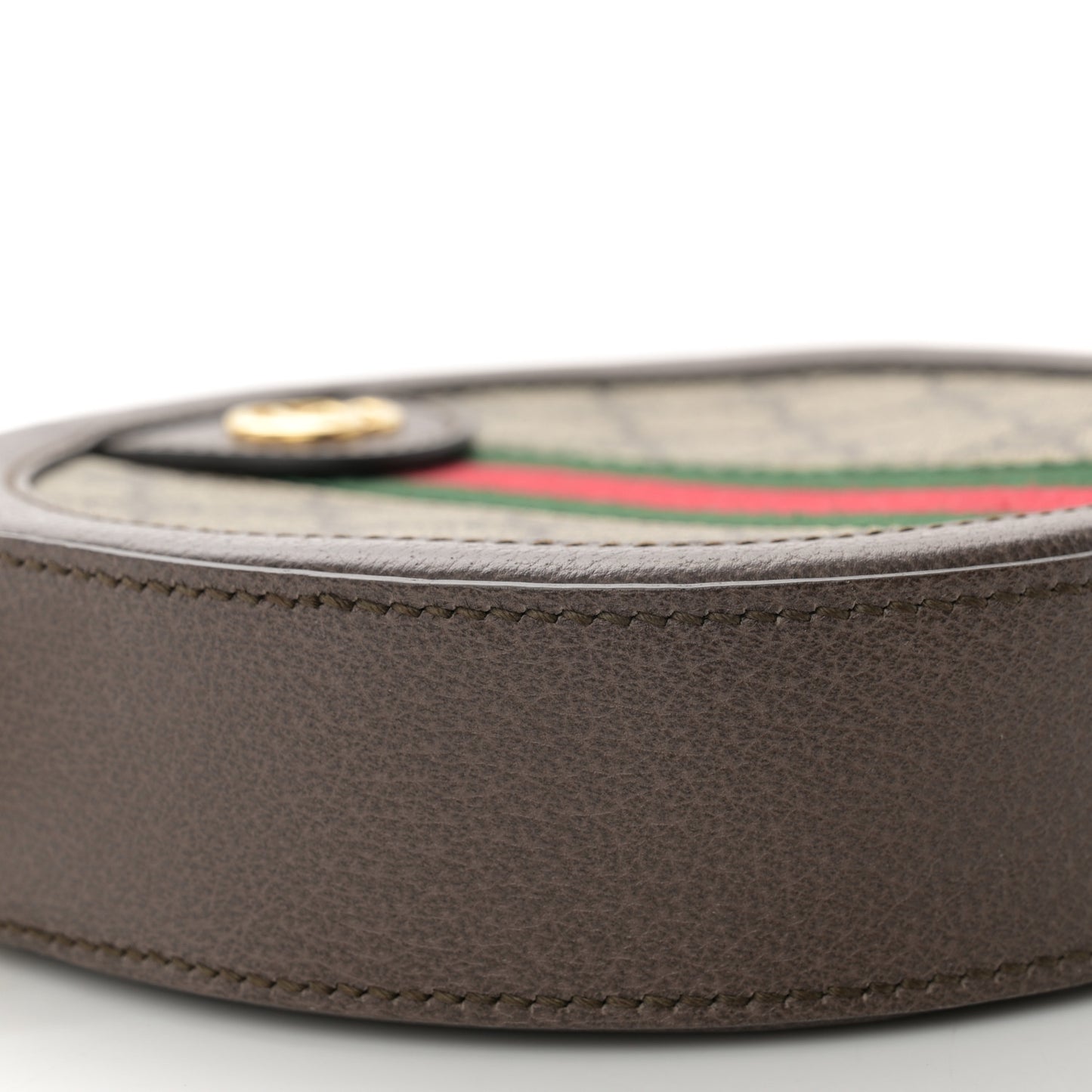 GG Supreme Monogram Web Mini Ophidia Round Shoulder Bag Brown