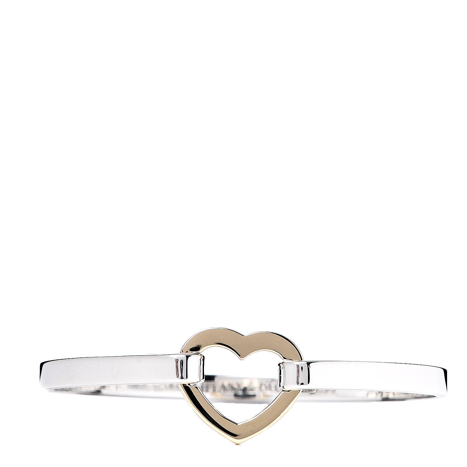 Tiffany Sterling Silver 18K Yellow Gold Heart Buckle Bracelet 1 of 4