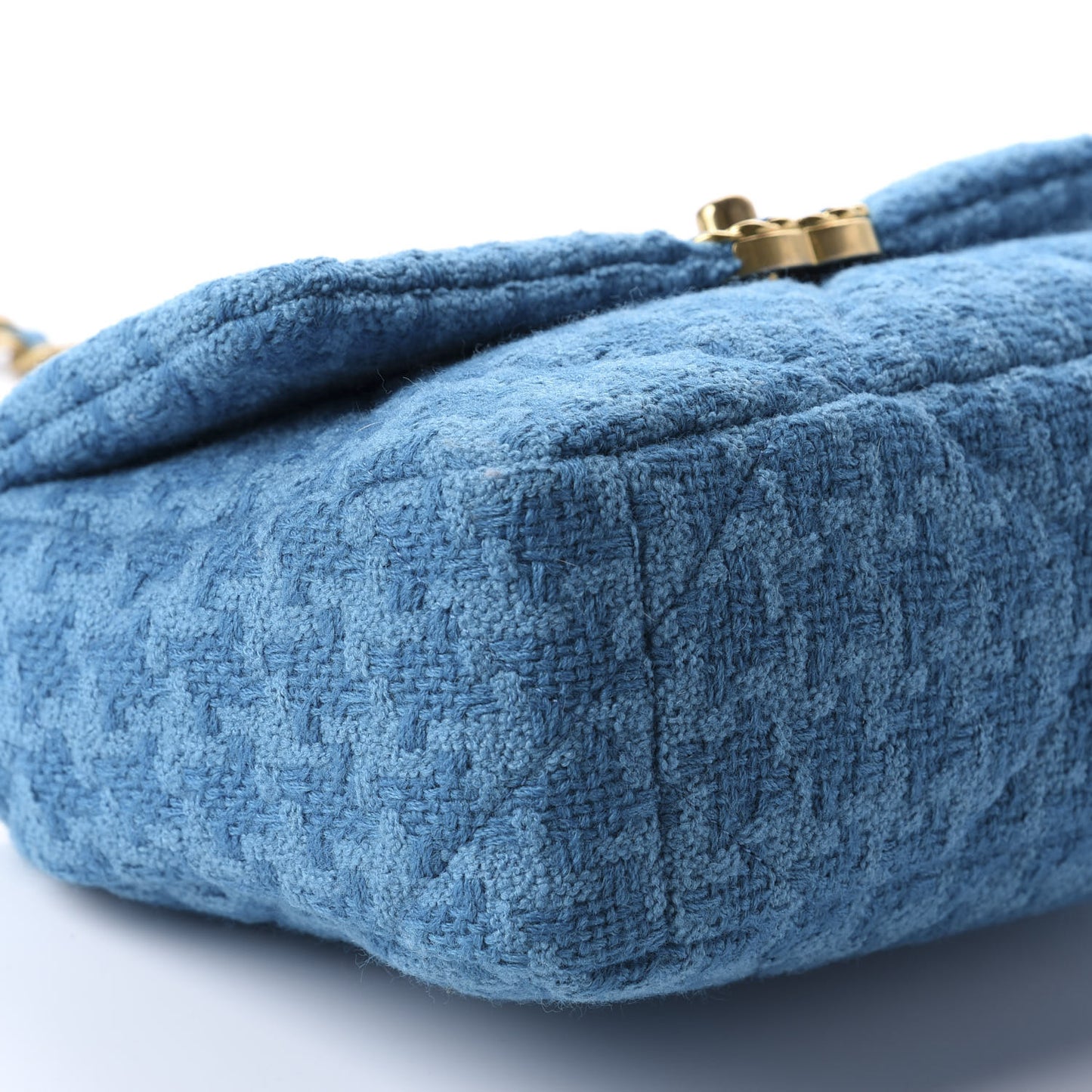 Tweed Quilted Medium 19 Flap Turquoise