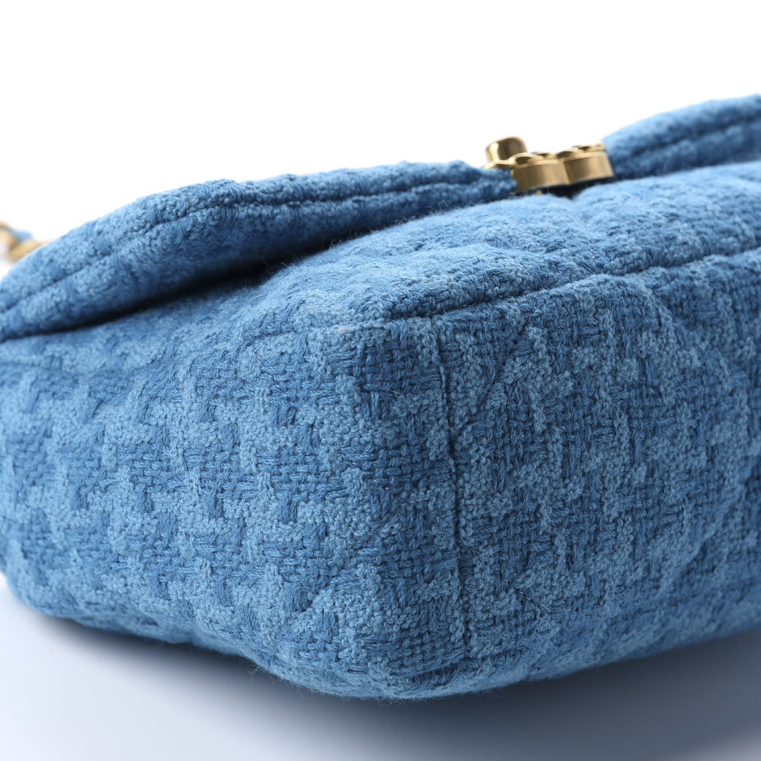 Chanel Tweed Quilted Medium 19 Flap Turquoise 8 of 11