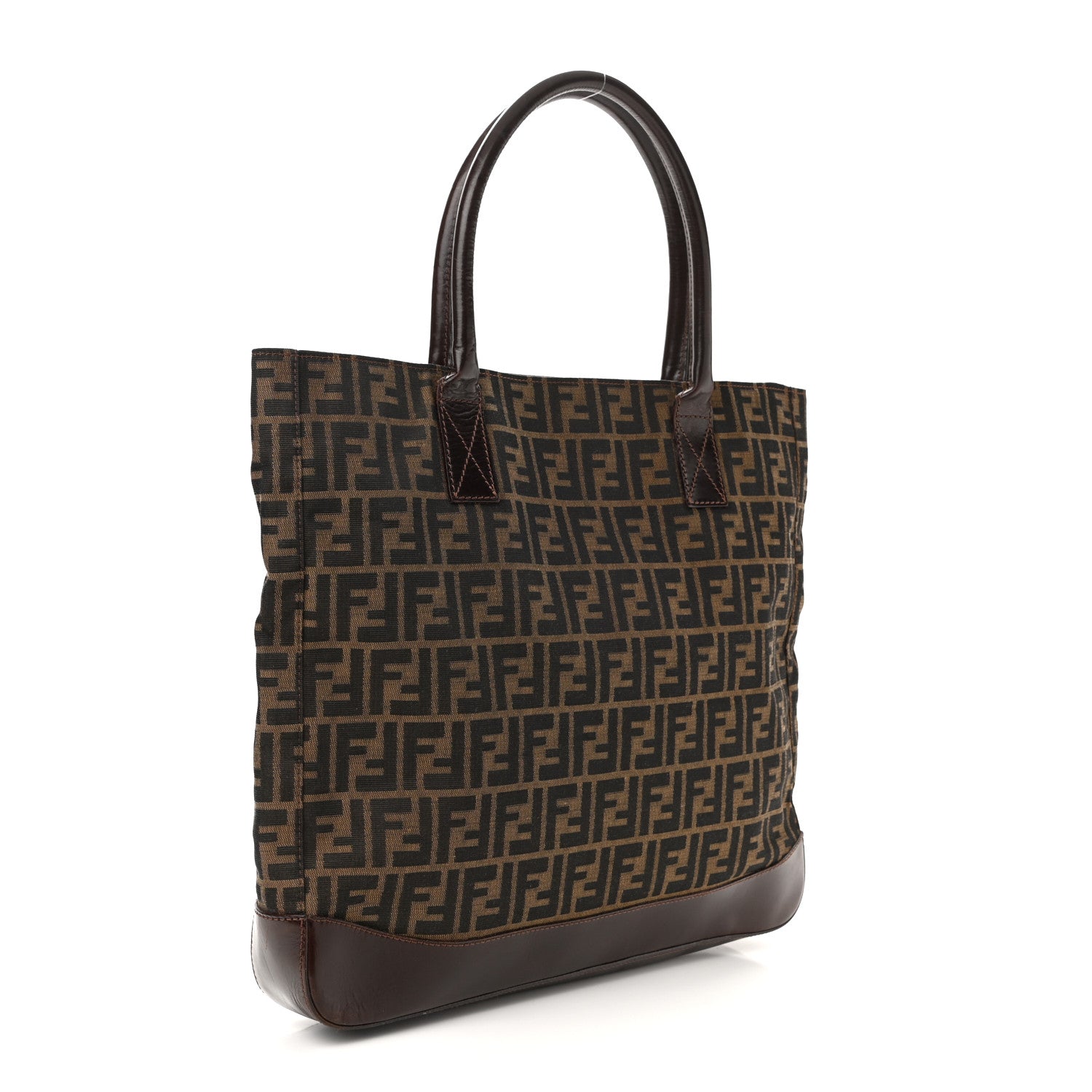 Fendi Zucca Calfskin Shopping Tote Tobacco 2 of 13