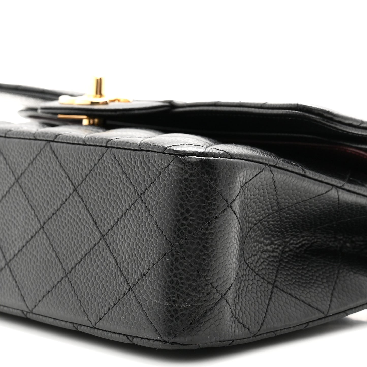 Caviar Quilted Small Double Flap Black