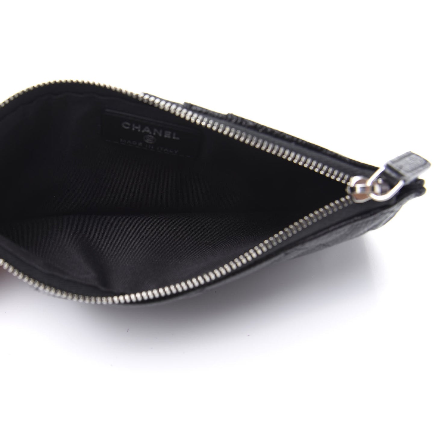 Caviar Quilted Classic Flat Wallet Pouch So Black