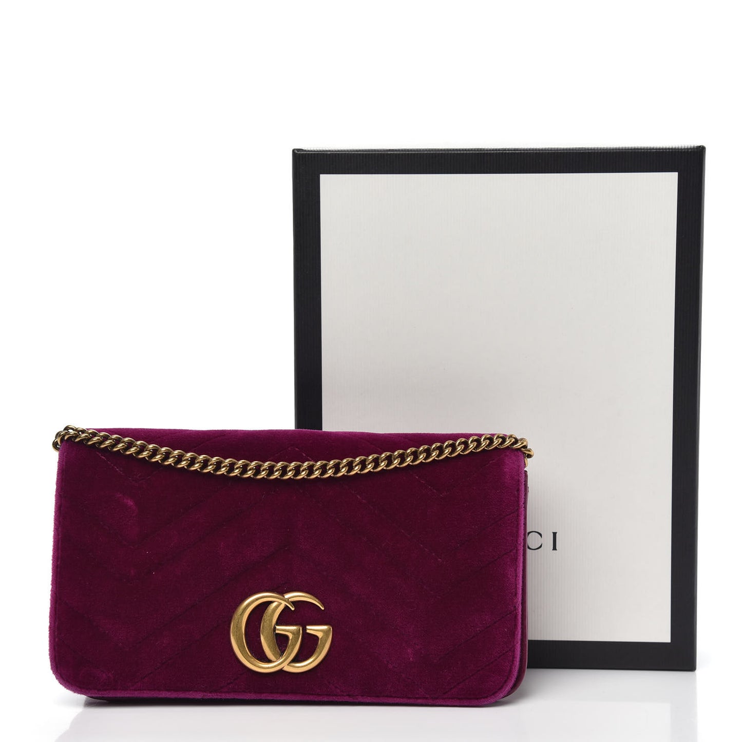 Velvet Matelasse GG Marmont Mini Bag Fuchsia Violet Cyclamen