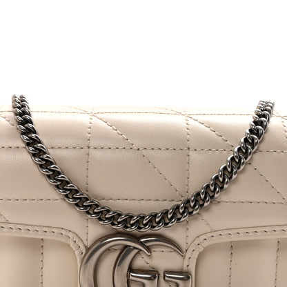 Gucci Calfskin Matelasse Aria Super Mini GG Marmont Shoulder Bag Mystic White 8 of 10