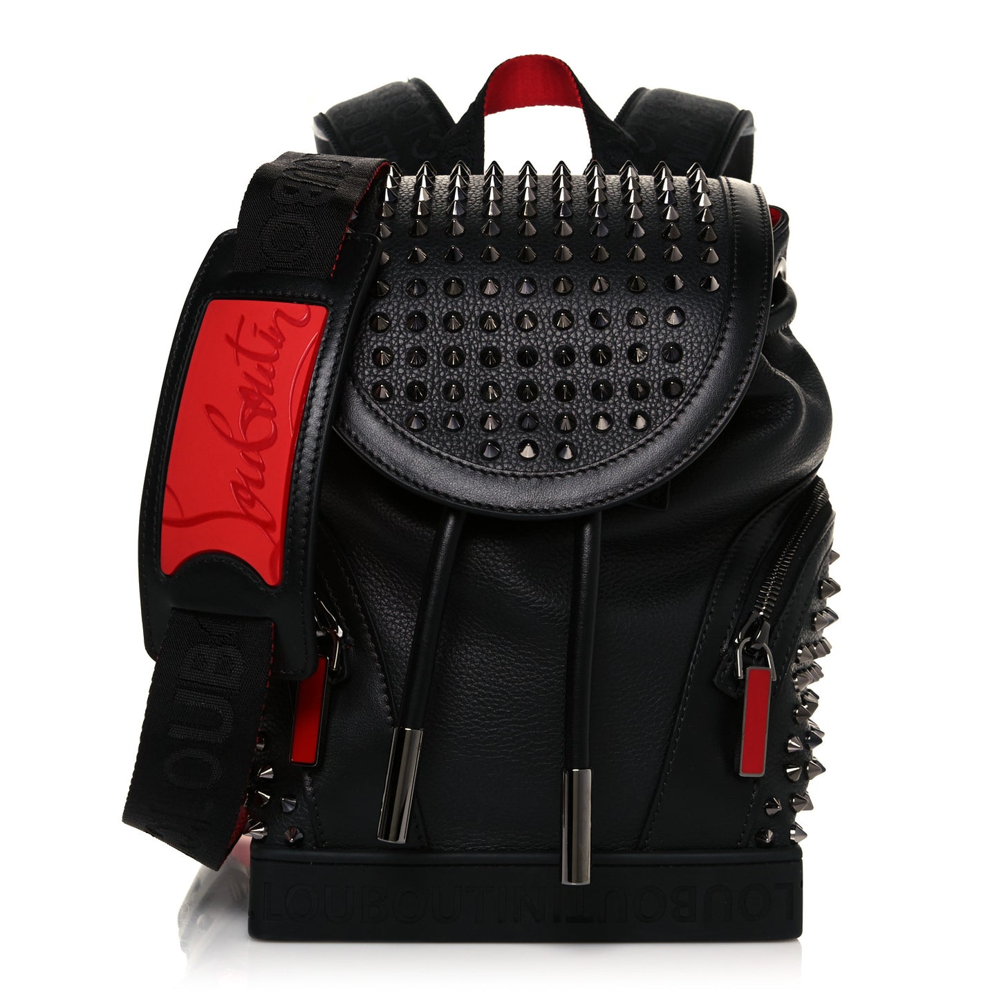 Calfskin Spiked Small Explorafunk Backpack Black