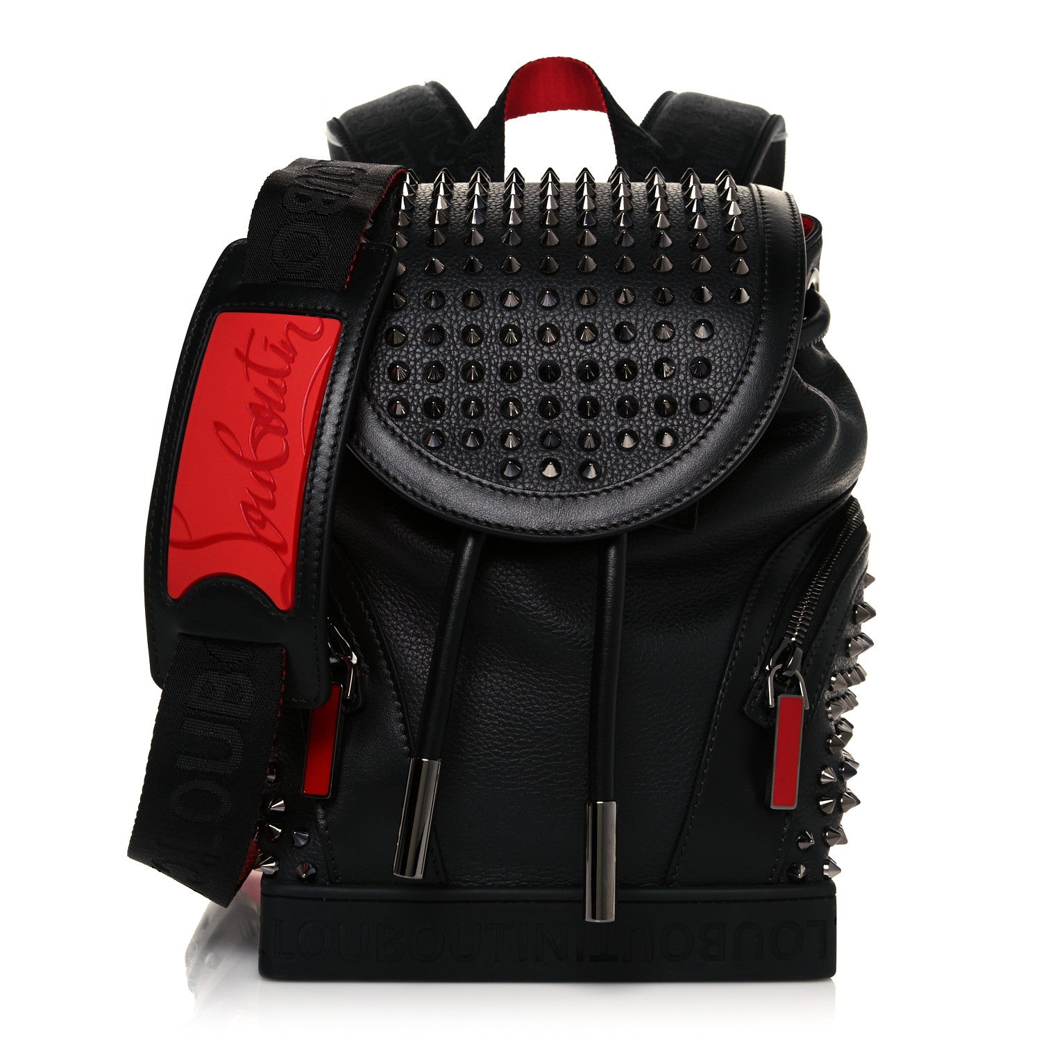 Christian Louboutin Calfskin Spiked Small Explorafunk Backpack Black 1 of 12