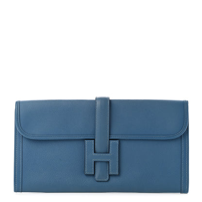 Hermes Evercolor Jige Elan 29 Clutch Blue Jean 1 of 8