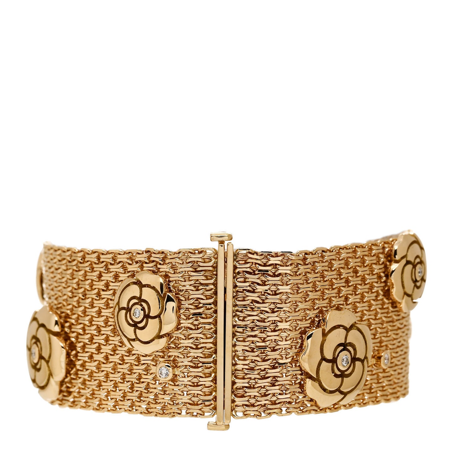 18K Yellow Gold Diamond Impression de Camelia Bracelet
