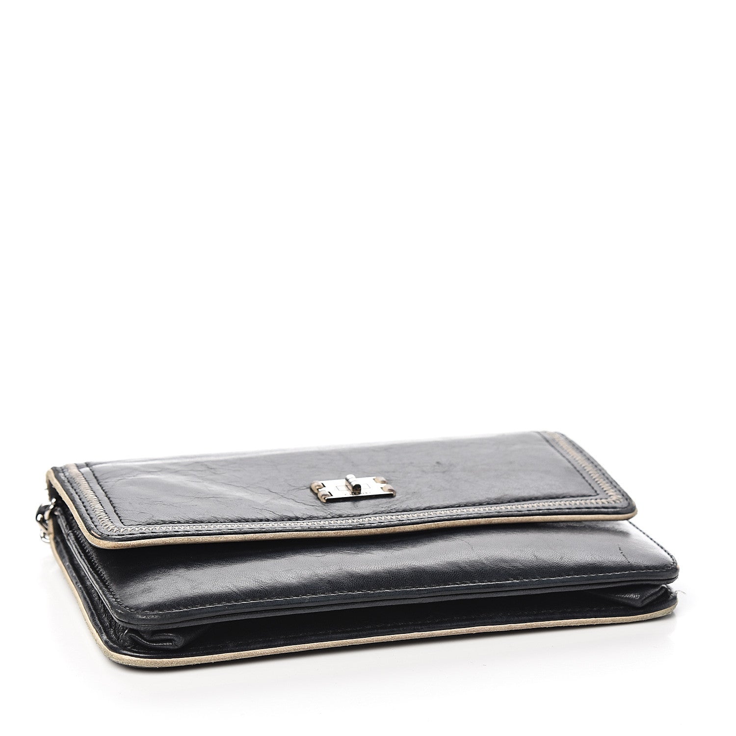 Chanel Lambskin Reissue Wallet On Chain WOC Black 3 of 13