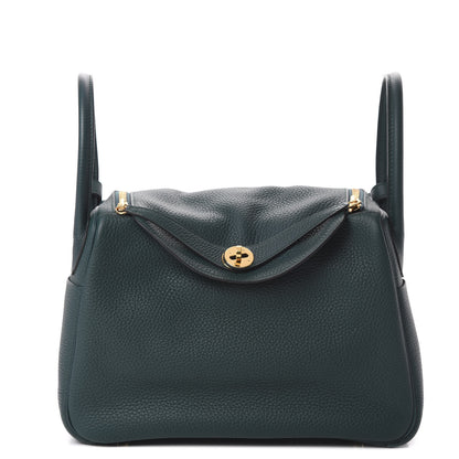 Hermes Taurillon Clemence Lindy 30 Vert Bosphore 1 of 12