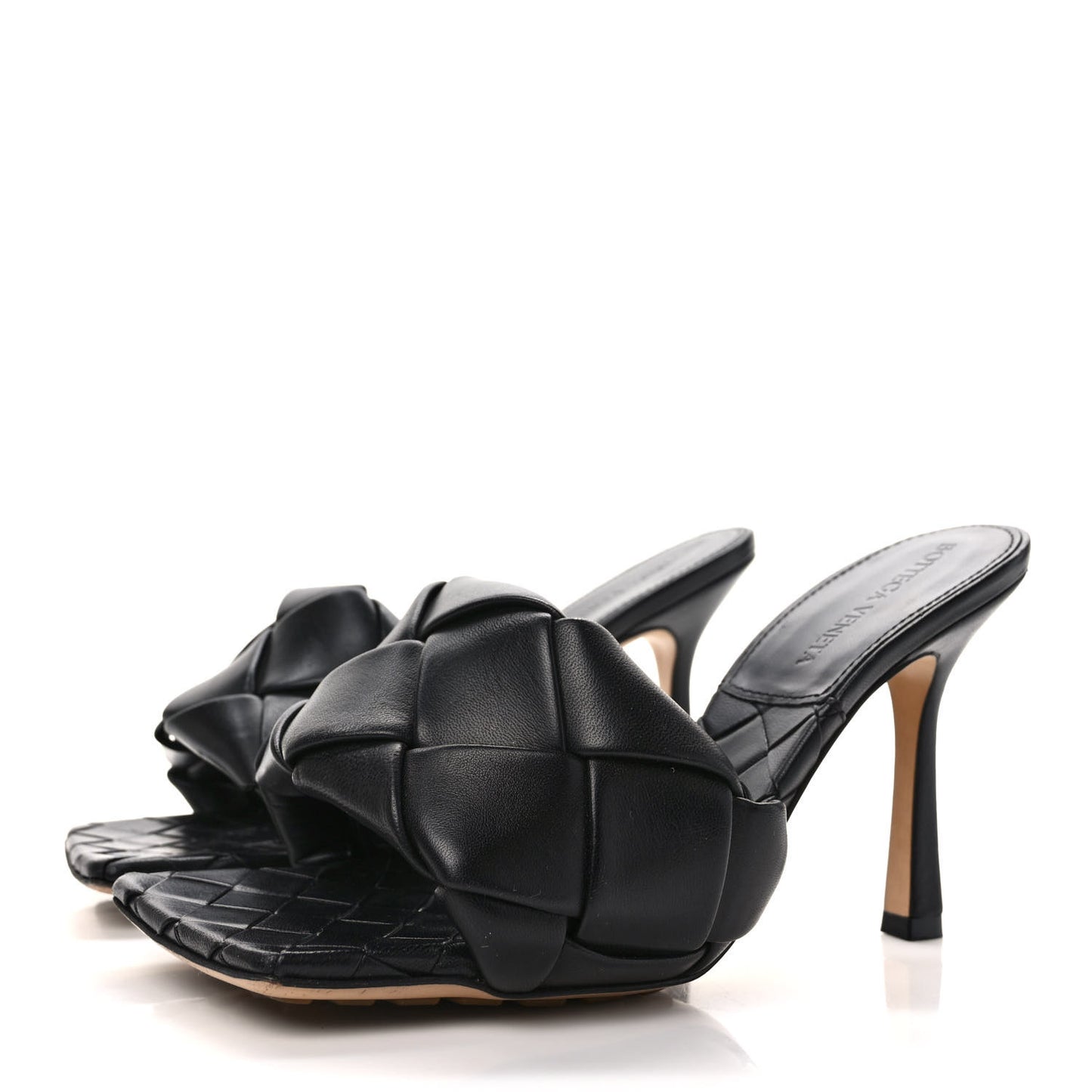 Nappa Maxi Intrecciato Lido Mule Sandals 36 Black