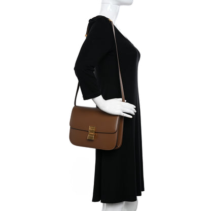 Celine Box Calfskin Medium Classic Box Flap Bag Camel 2 of 11