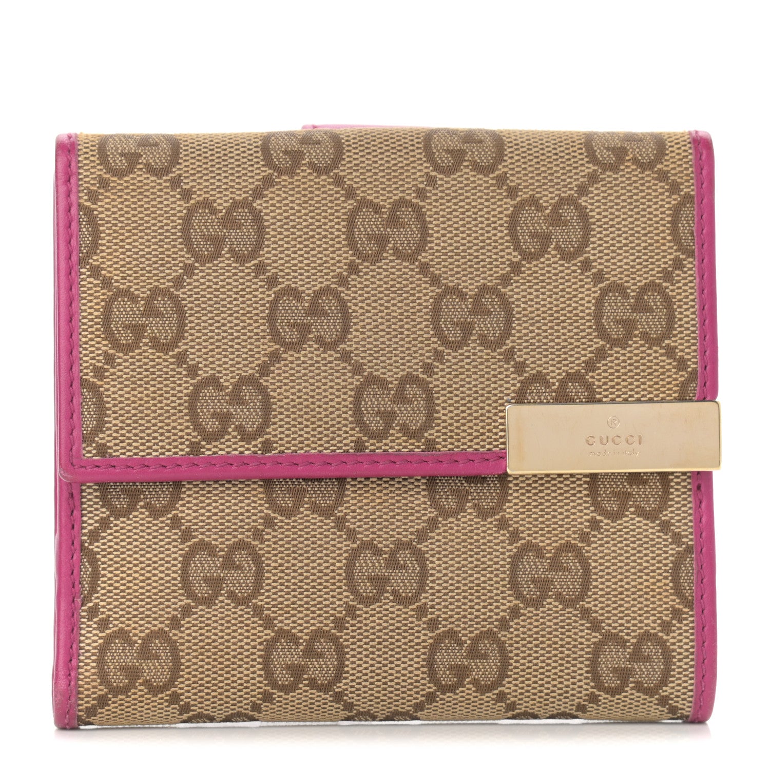 Gucci Monogram Dice French Flap Wallet Fuchsia 1 of 10