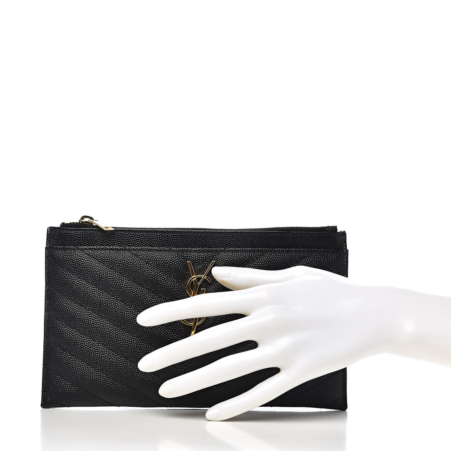 Grain De Poudre Chevron Monogram Bill Pouch Black