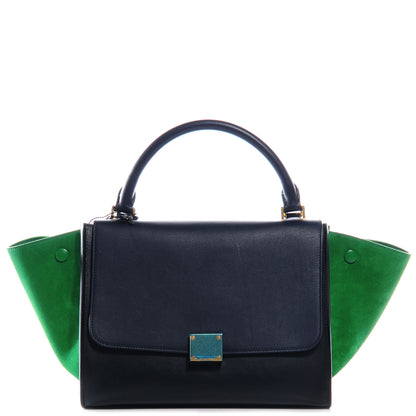Celine Calfskin and Suede Small Tri-Color Trapeze Green Grass 1 of 7