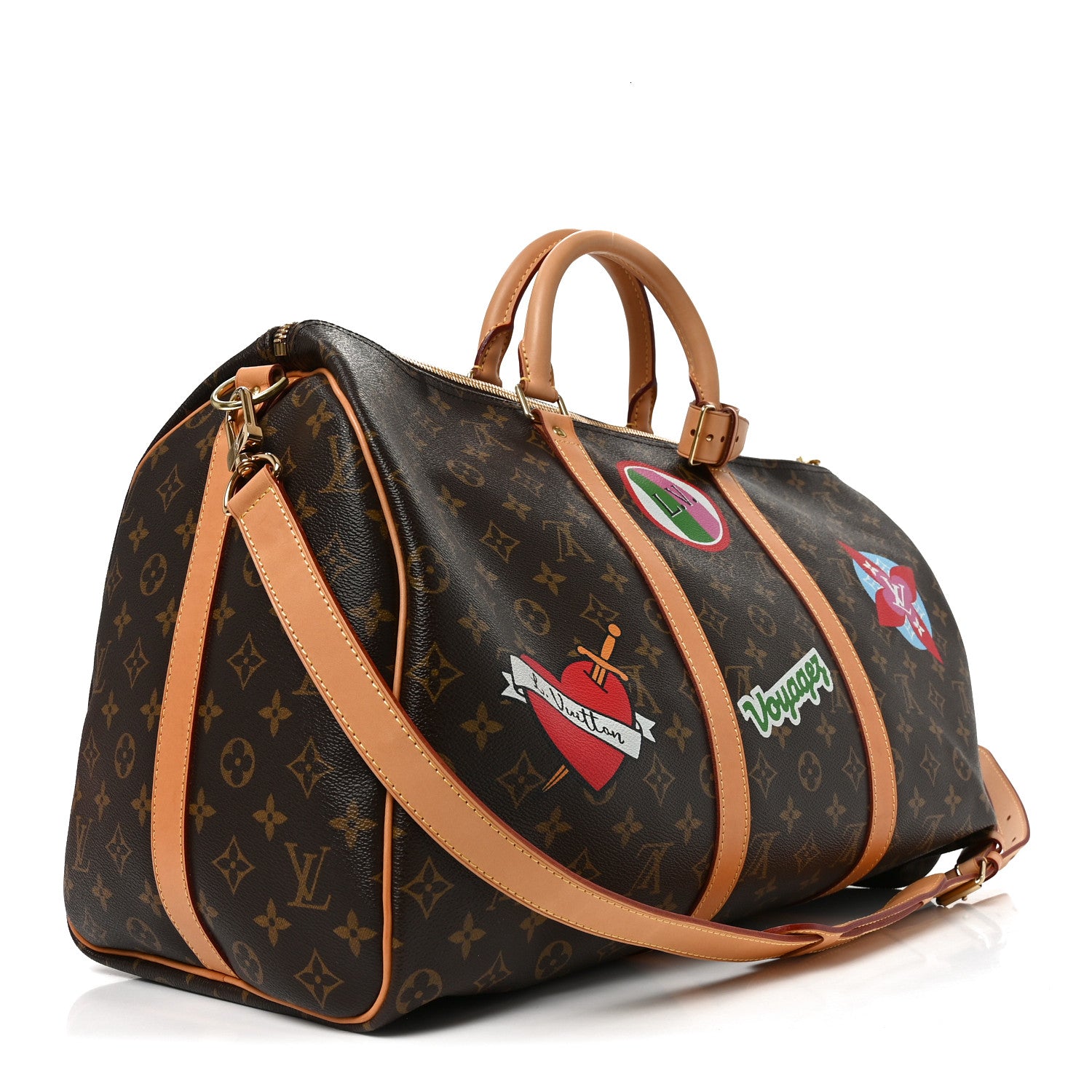 Louis Vuitton Monogram Patches Keepall Bandouliere 50 2 of 8