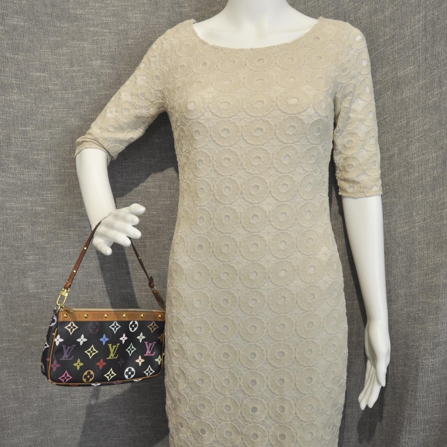 Louis Vuitton Monogram Multicolor Pochette Accessories Black 2 of 8