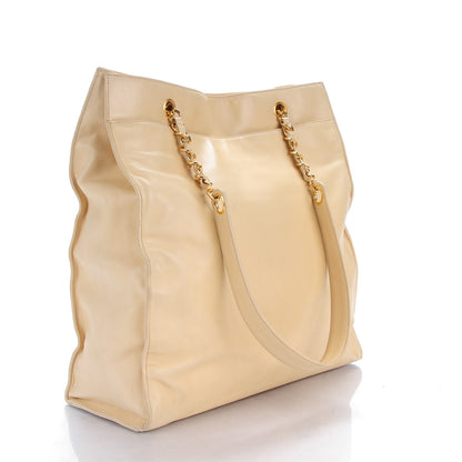 Chanel Lambskin Quilted Shoulder Bag Beige 3 of 9