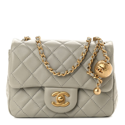 Chanel Lambskin Quilted Mini Pearl Crush Flap Light Grey 1 of 9