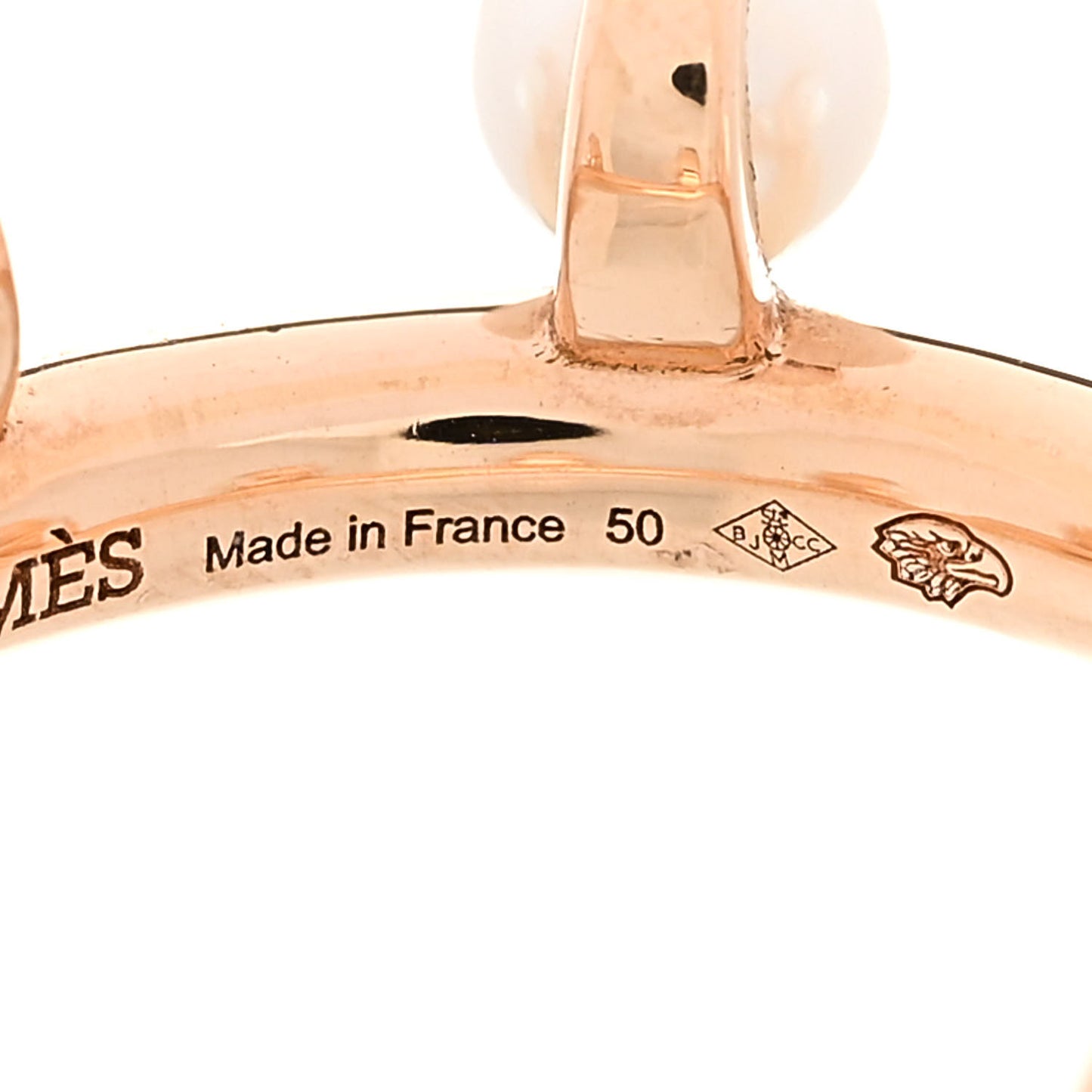 18K Rose Gold Diamond Pearl Chandra Ring 50 5.25