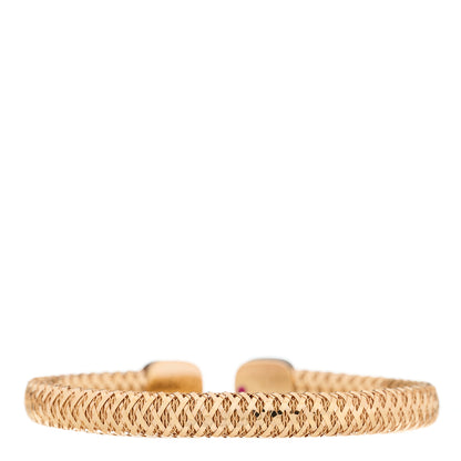 Roberto Coin 18K Rose Gold Diamond Primavera Flexible Cuff Bracelet 2 of 3
