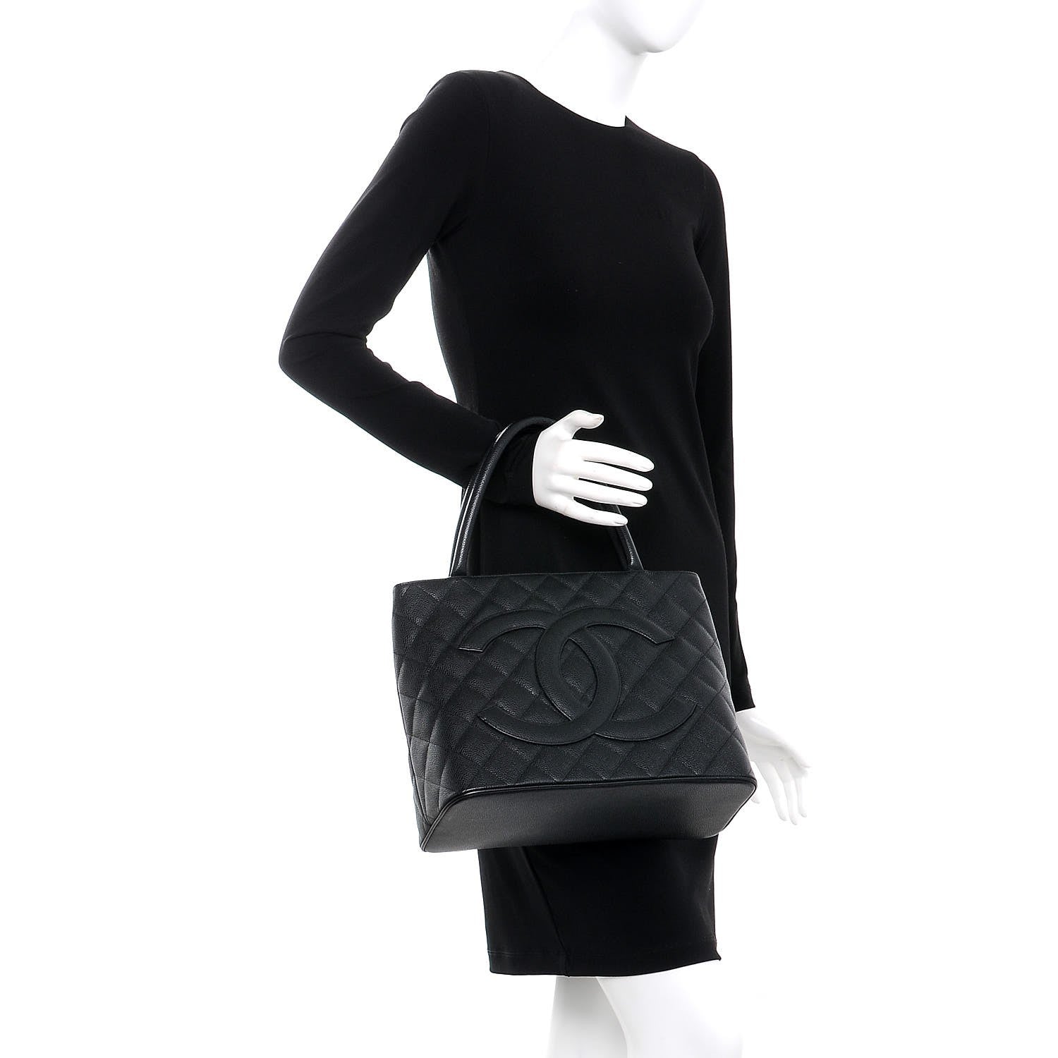 Chanel Caviar Quilted Medallion Tote Black 2 of 7