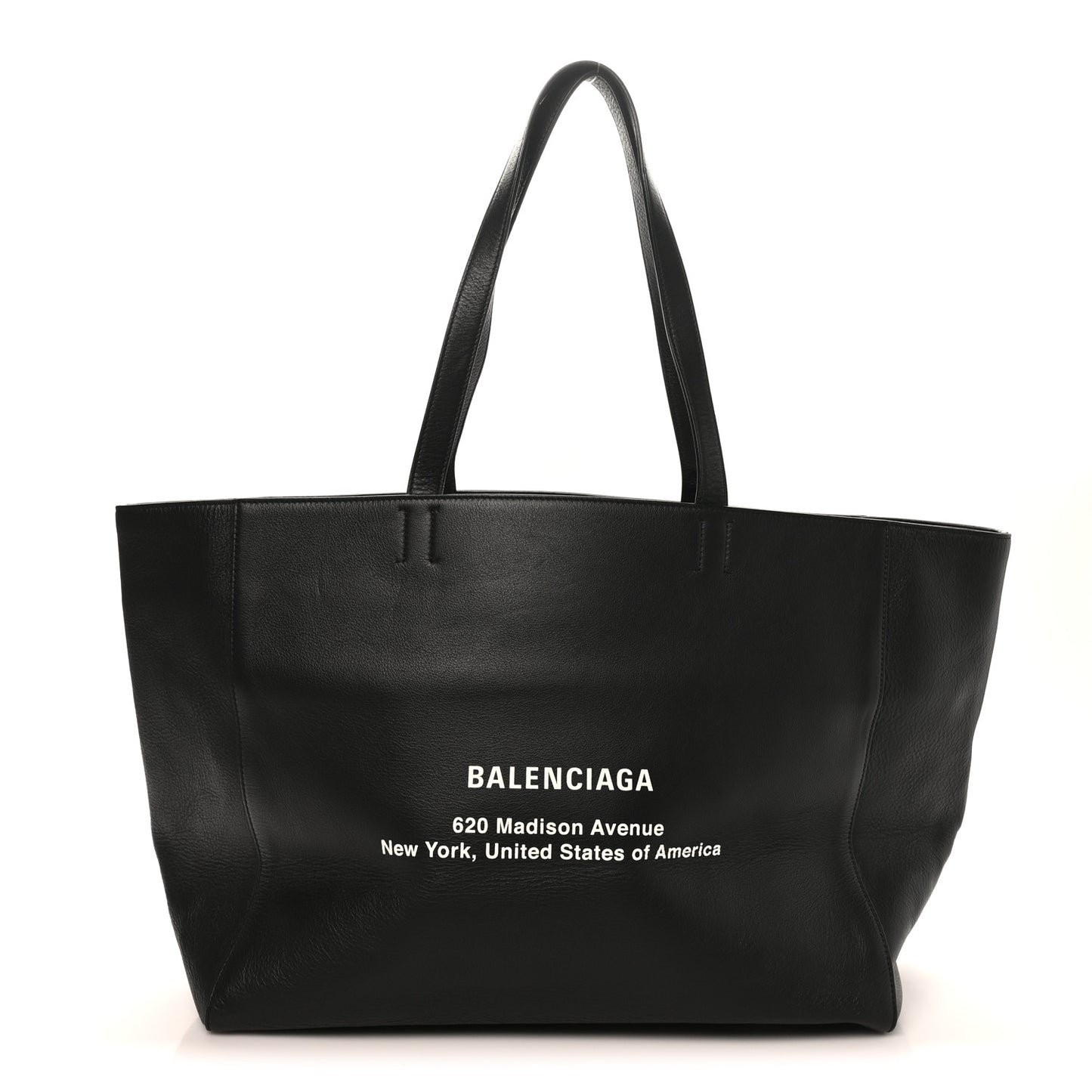 Smooth Calfskin Everyday East West Tote Bag Grey Black White