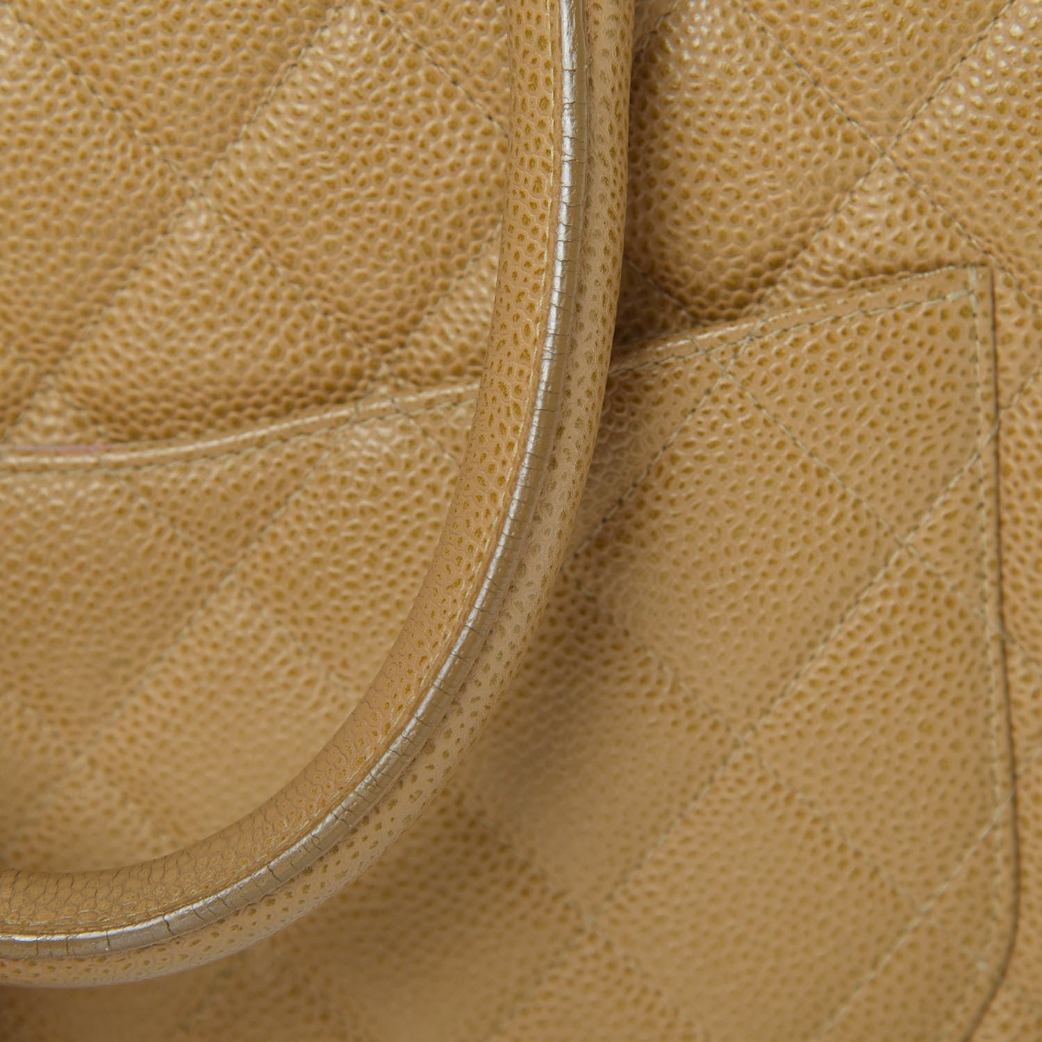 Chanel Caviar Quilted Large Bowler Bag Beige 17 of 20