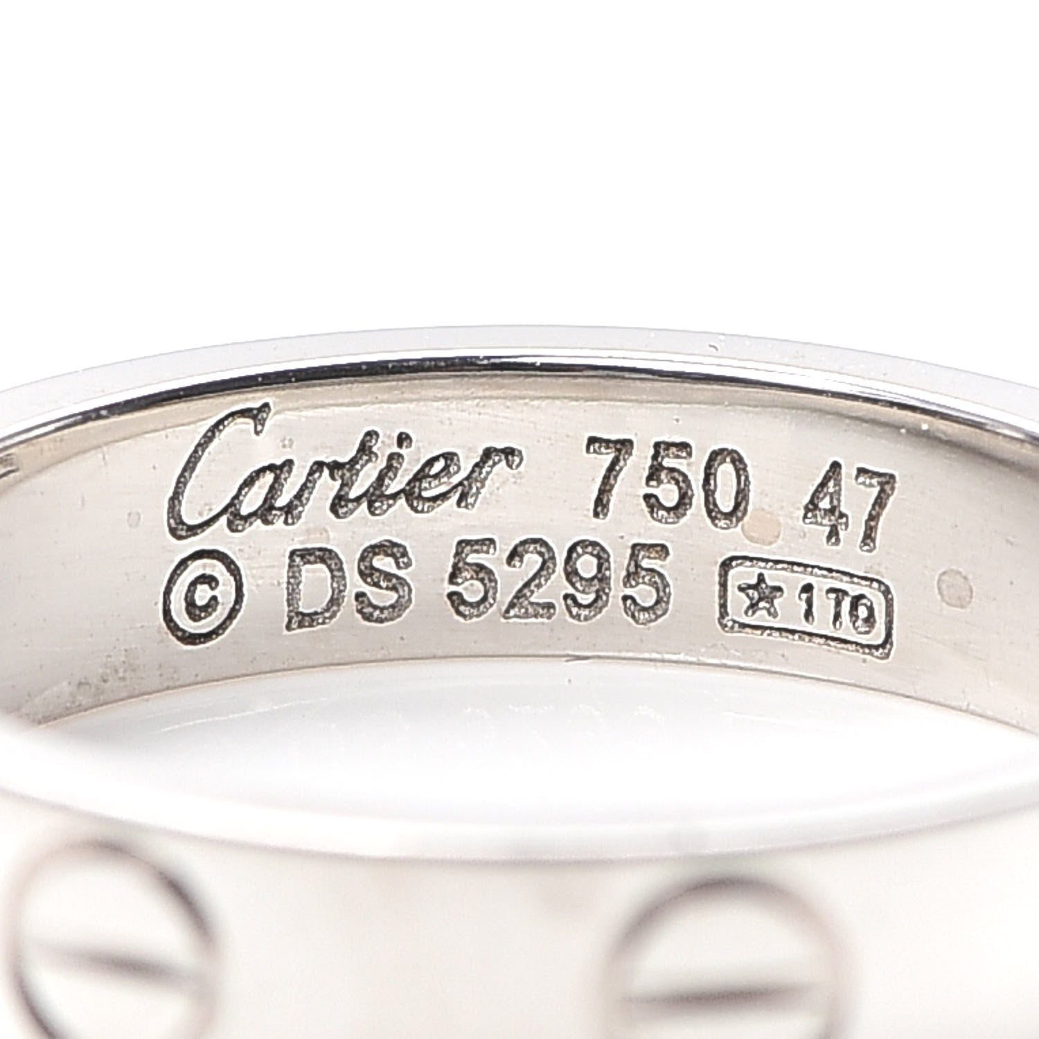 Cartier 18K White Gold 3.5mm LOVE Wedding Band Ring 47 4 4 of 4