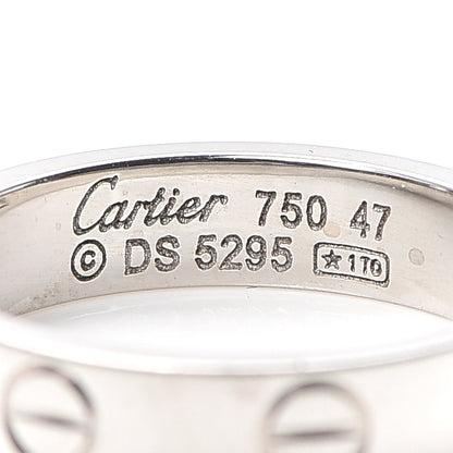 Cartier 18K White Gold 3.5mm LOVE Wedding Band Ring 47 4 4 of 4